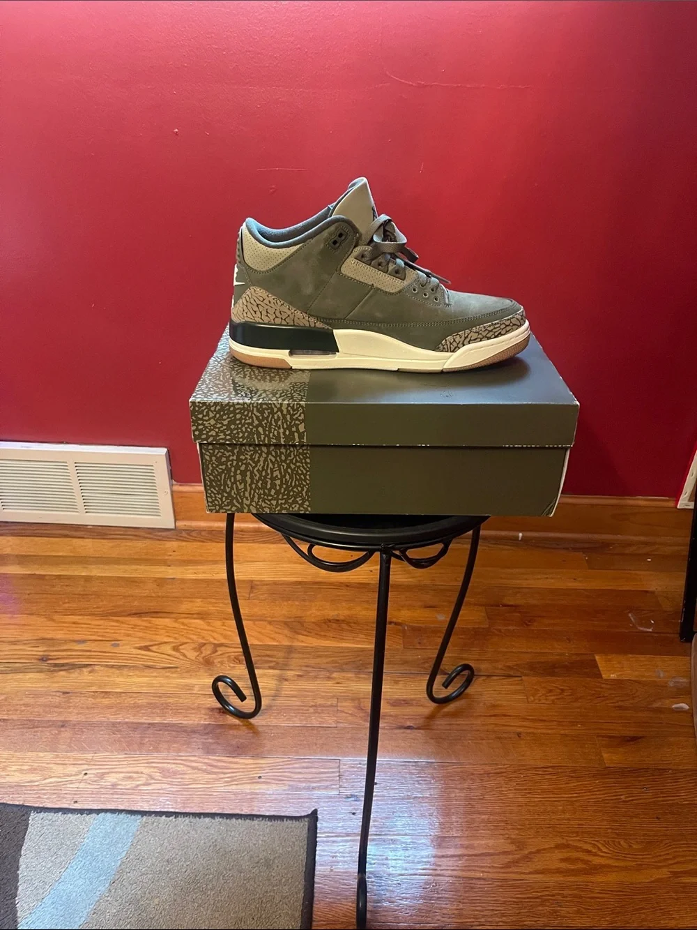Jordan 3 Retro Olive Suede with Elephant Print